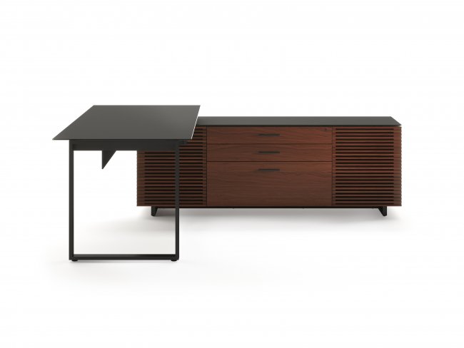 Corridor 6531 Chocolate Stained Walnut L-Shaped Desk